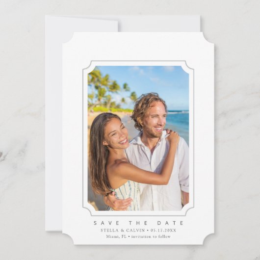 Minimale bruiloft QR Code Foto slaat de datum op Save The Date (Voorkant)