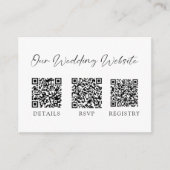 Minimale bruiloft QR-code RSVP Gift Registry Informatiekaartje (Voorkant)