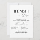 Minimale bruiloft repetitie diner de avond ervoor kaart (Voorkant)