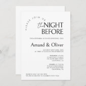 Minimale bruiloft repetitie sjabloon de avond ervo kaart (Voorkant / Achterkant)