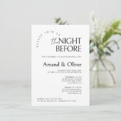 Minimale bruiloft repetitie sjabloon de avond ervo kaart (Staand voorkant)