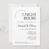 Minimale bruiloft repetitie sjabloon de avond ervo kaart (Voorkant)