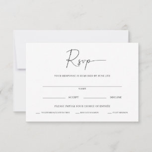 Minimale bruiloft RSVP Kaart
