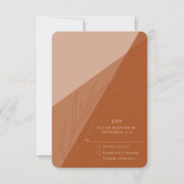 Minimale bruiloft RSVP Terra Cotta Behuizing Kaart