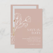 Minimale bruiloft Save the Date Botanical PEYTON (Voorkant / Achterkant)