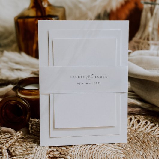 Minimale bruiloft uitnodiging buik band mailing wr uitnodigingen wikkel