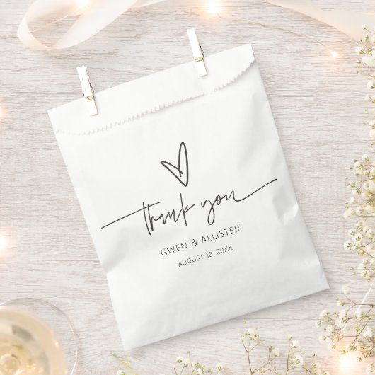 Minimale bruiloft voor Treat Bag Dank je cadeaus Bedankzakje (Geknipt)