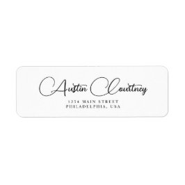 Minimale bruiloft voor zwarte en witte kalligrafie etiket