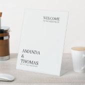 Minimale bruiloft welkom reclamebord met voetstuk (Insitu)