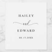 Minimale bruiloft wijn etiket (Enkel label)