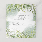 minimale bruiloften waterverf blad groen plaatskaartje (Buitenkant ongevouwen)