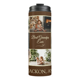 Minimale bruin 8 collage beste opa ooit foto thermosbeker