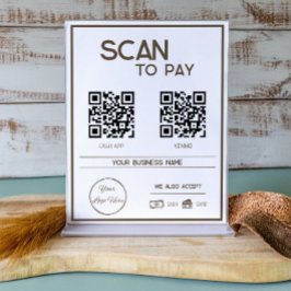Minimale bruine 2 QR codes zakelijke scan te betal Poster