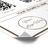 Minimale bruine 2 QR codes zakelijke scan te betal Poster (Hoek)