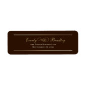 Minimale bruine achtergrond goud crème script reto etiket (Voorkant)