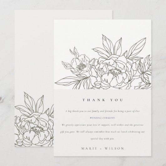 Minimale bruine bruine kever bedankkaart (Voorkant / Achterkant)