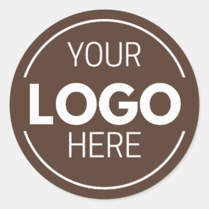 Minimale bruine cirkel logo sjabloon ronde sticker