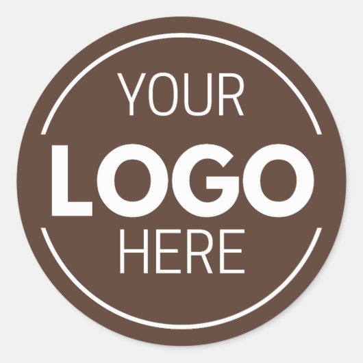 Minimale bruine cirkel logo sjabloon ronde sticker (Voorkant)