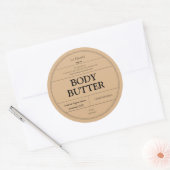 Minimale bruine cosmetische huidverzorging product ronde sticker (Envelop)