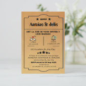 minimale bruine Elegance bruiloft RSVP Kaartje (Staand voorkant)