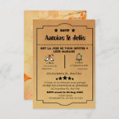 minimale bruine Elegance bruiloft RSVP Kaartje (Voorkant / Achterkant)