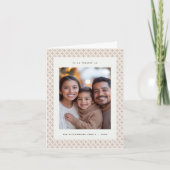 Minimale Bruine en Witte Sneeuwvlok Kerst Kaart (Voorkant)