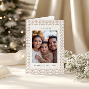 Minimale Bruine en Witte Sneeuwvlok Kerst Kaart