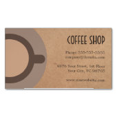 Minimale bruine koffiewinkel van Elegant Magnetisch Visitekaartje (Voorkant)