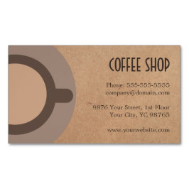 Minimale bruine koffiewinkel van Elegant Magnetisch Visitekaartje