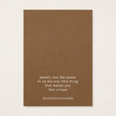 Minimale bruine-Logo juwelen-draagkaart Visitekaartje (Achterkant)