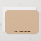 Minimale bruine retro-ontwerp bespaart de datumkaa save the date (Achterkant)