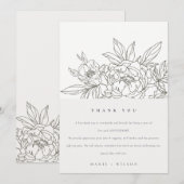 Minimale bruine schets elk jaar Jubileum Bedankkaart (Voorkant / Achterkant)