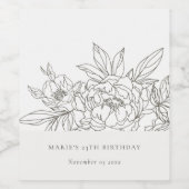 Minimale bruine schets elke zondag wijn etiket (Enkel label)