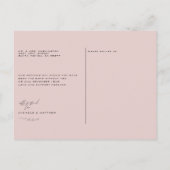 Minimale bruinkroze bruiloft Hartelijk dank Briefkaart (Achterkant)