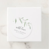 Minimale bruinrustige bruiloft bedankjes labels (In situ)