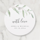 Minimale bruinrustige bruiloft bedankjes labels (Voorkant)