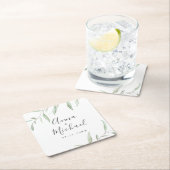 Minimale bruinrustige bruiloft kartonnen onderzetters (Insitu)