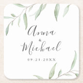 Minimale bruinrustige bruiloft kartonnen onderzetters (Voorkant)