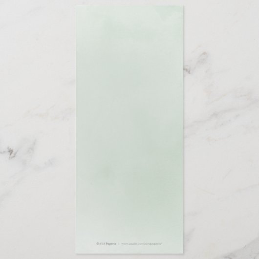 Minimale bruinrustige bruiloft menu (Achterkant)