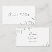 Minimale bruinrustige bruiloft plaatskaartje (Voorkant / Achterkant)