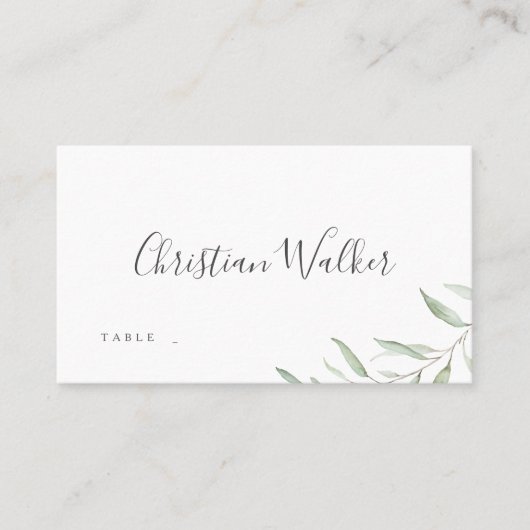 Minimale bruinrustige bruiloft plaatskaartje (Voorkant)