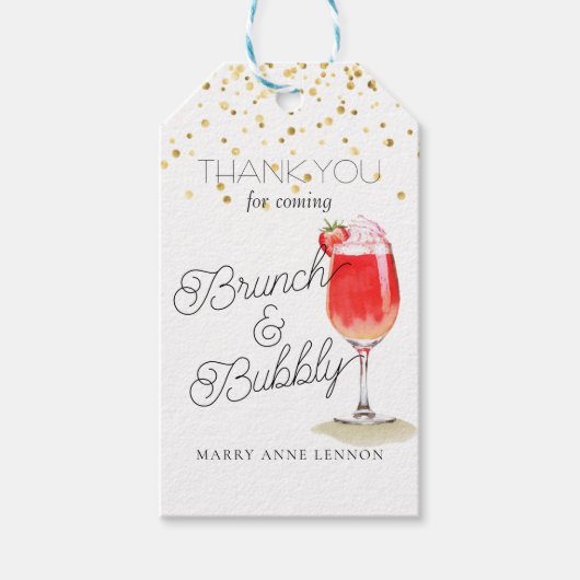 Minimale Brunch en Bruisende Cadeautags Cadeaulabel (Voorkant)