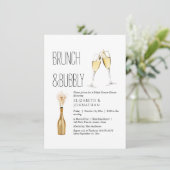 Minimale Brunch En Mousserende Uitnodiging (Staand voorkant)