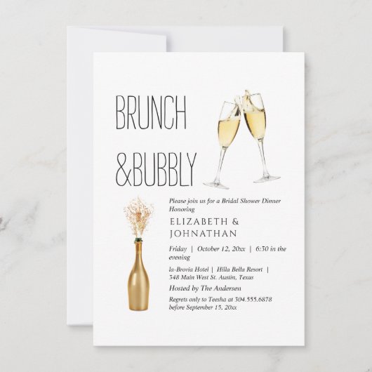 Minimale Brunch En Mousserende Uitnodiging (Voorkant)
