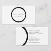 Minimale Brushstroke Circle Fotograaf Visitekaartje (Voorkant / Achterkant)