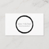 Minimale Brushstroke Circle Fotograaf Visitekaartje (Voorkant)
