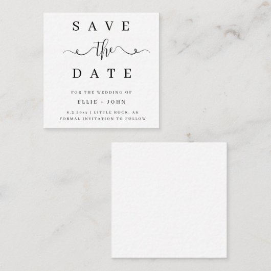 Minimale BUDGET bruiloft bespaart de uitnodiging (Voorkant / Achterkant)