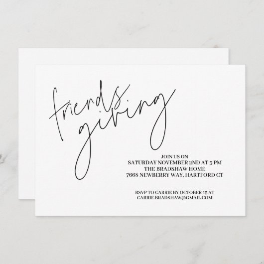 Minimale budgetvriendelijke uitnodiging (Voorkant / Achterkant)