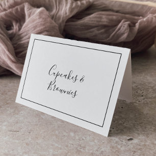 Minimale buffet-voedseletiketten kaart