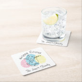 Minimale bunny Line Art Easter Eggs Spring Kartonnen Onderzetters (Insitu)